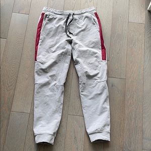 Lululemon gray and red joggers size large